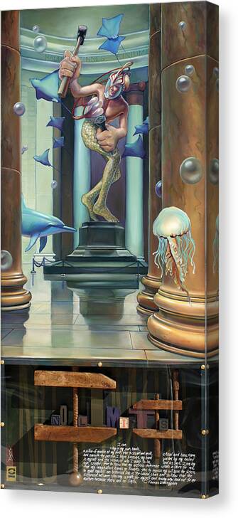Merman Canvas Print featuring the painting The Xenomorph by Patrick Anthony Pierson