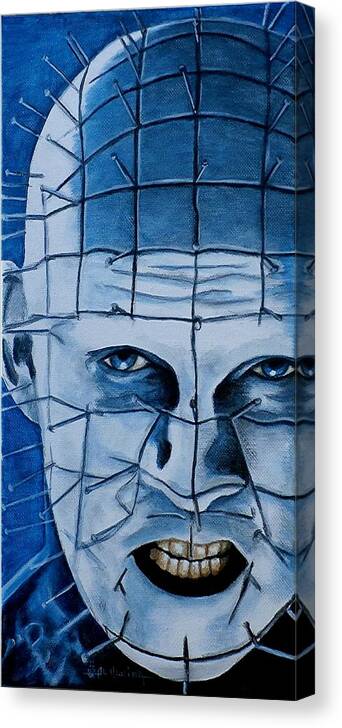 Pinhead Canvas Print featuring the painting Pinhead up close and personal by Al Molina