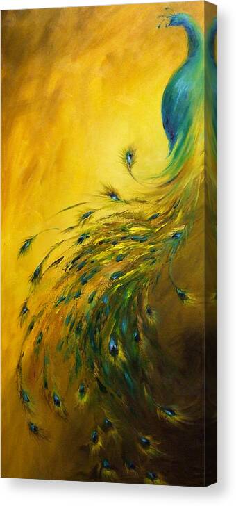 Show Off 1 Vertical Peacock Canvas Print Canvas Art By Dina Dargo