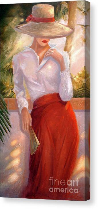 Woman Canvas Print featuring the painting Summertime by Michael Rock