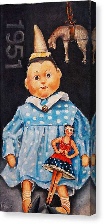 Doll Canvas Print featuring the painting Tiny Dancer by Jean Cormier