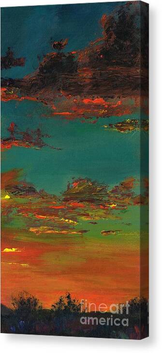 Sunsets Canvas Print featuring the painting Triptych 3 by Frances Marino