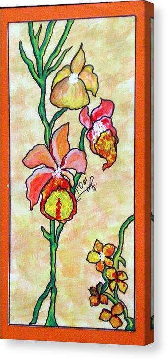 Flowers Flower Warm Canvas Print featuring the painting Warm Flower Study by Tammera Malicki-Wong