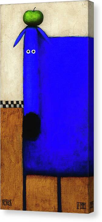 Blue Dog Ii Canvas Print featuring the painting Blue Dog II by Daniel Patrick Kessler