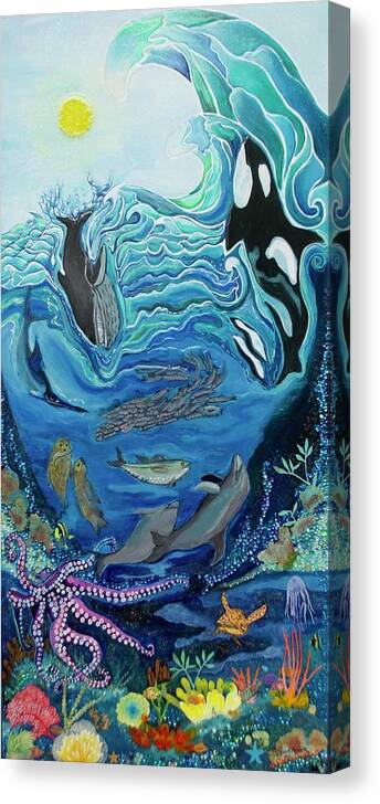 Ocean Canvas Print featuring the painting Deep Sea Treasures by Patricia Arroyo