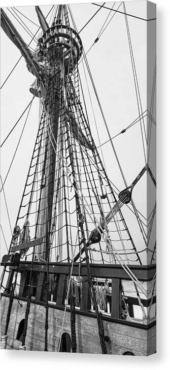 Black And White Canvas Print featuring the photograph The Crow's Nest by Bonny Puckett