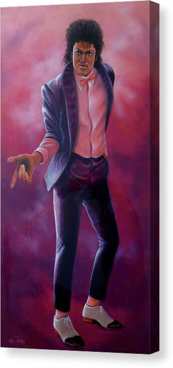 Michael Canvas Print featuring the painting Michael Jackson by Loxi Sibley