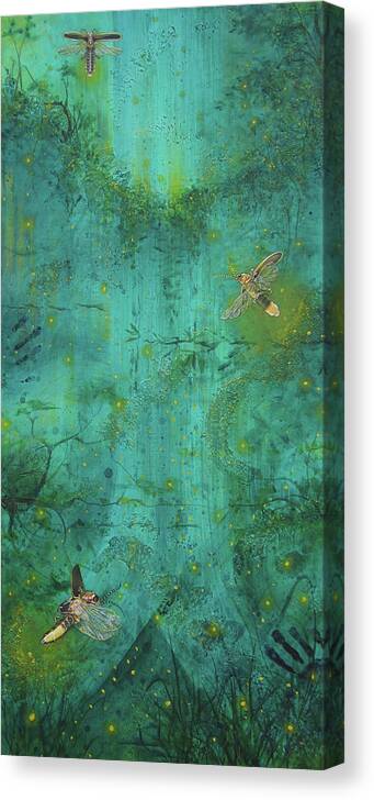 Firefly Canvas Print featuring the painting Navigators through the Darkness #1 by Pamela Kirkham
