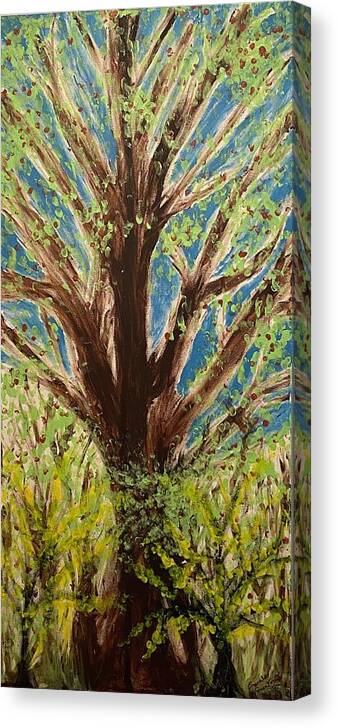 Tree Canvas Print featuring the painting Alive Again by Anjel B Hartwell