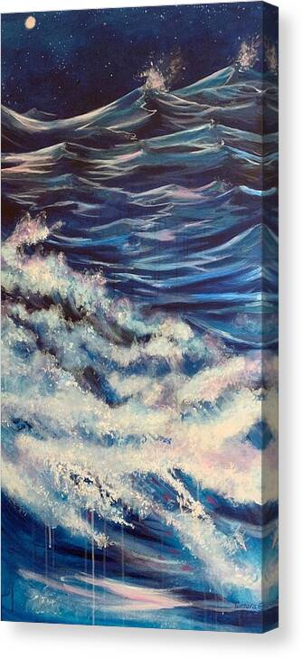 Moon Canvas Print featuring the photograph Beached by the Moon 24 x 48 by Tamara Kulish