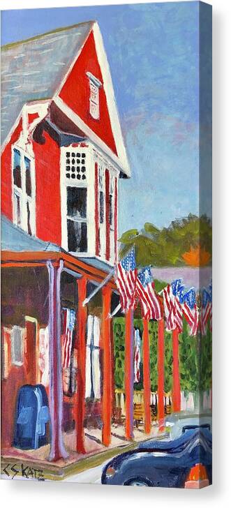 Dodges Store Canvas Print featuring the painting Dodges Store by Cyndie Katz