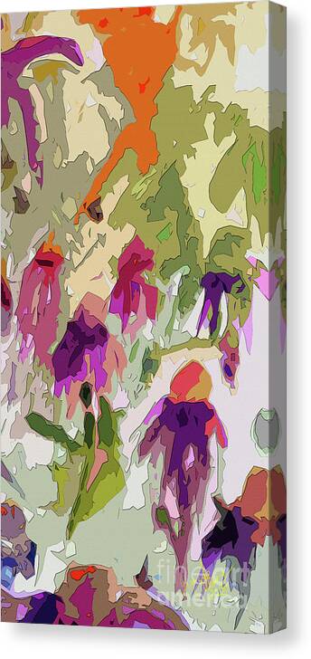 Abstract Canvas Print featuring the painting Floral Abstract Echinecea Tetraptych 2 by Ginette Callaway