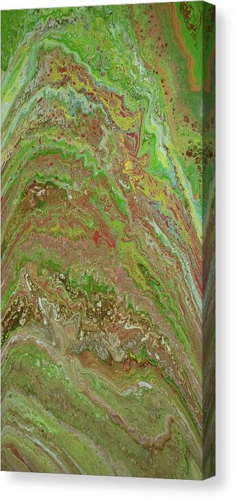 Green Canvas Print featuring the mixed media Forest Pour by Aimee Bruno