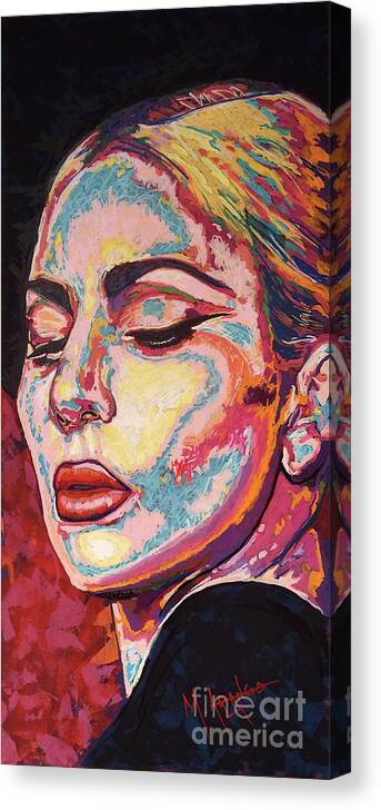 Lady Gaga Canvas Print featuring the painting Just Dance by Maria Arango