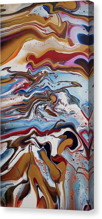 Pour Canvas Print featuring the mixed media Reaching for gold by Aimee Bruno