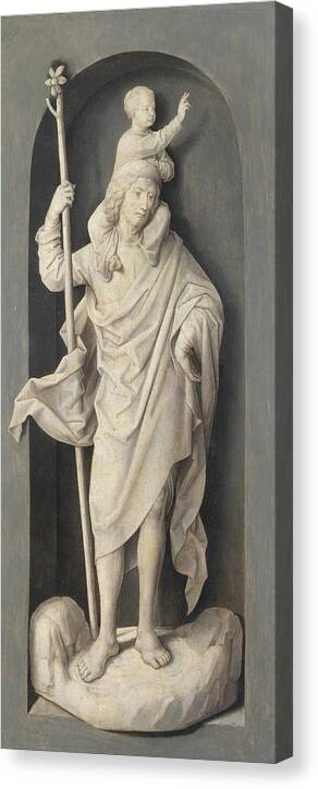 Hans Memling Canvas Print featuring the painting Saint John the Baptist #4 by Hans Memling