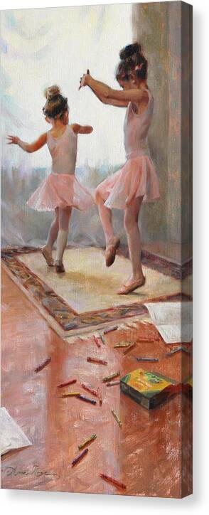 Little Ballerinas Canvas Print featuring the painting Innocence by Anna Rose Bain