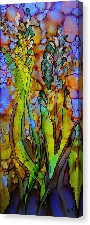 Alcohol Ink Canvas Print featuring the painting New Growth - A 238 by Catherine Van Der Woerd