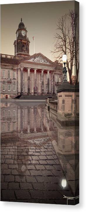 Lancaster Canvas Print featuring the digital art Lancaster Town Hall by Joe Tamassy