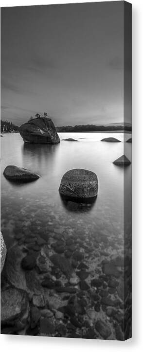 Black And White Canvas Print featuring the photograph Peaceful Shores by Brad Scott