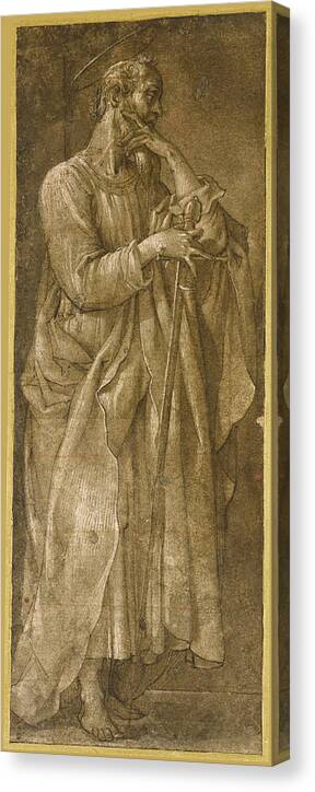 Giovanni Baglione Canvas Print featuring the drawing Saint Paul by Giovanni Baglione