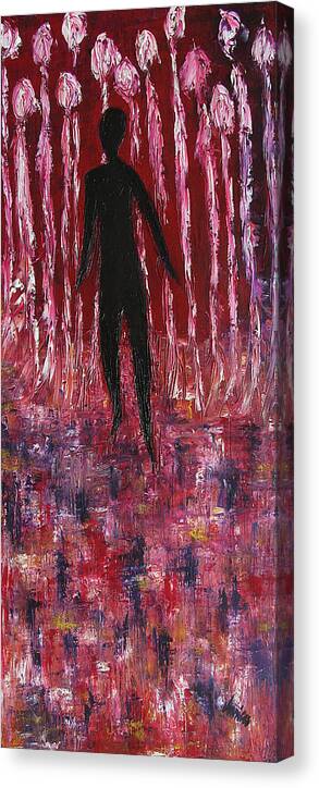Walking Away Canvas Print featuring the painting Walking Away by Marianna Mills