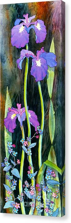 Iris Tall & Slim Canvas Print featuring the painting Iris Tall and Slim by Teresa Ascone