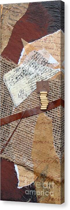 Earthy Canvas Print featuring the mixed media Measured Moments 9 by Phyllis Howard