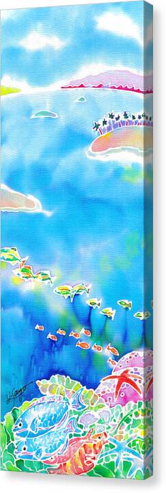 Okinawa Canvas Print featuring the painting Tropical fishes by Hisayo OHTA