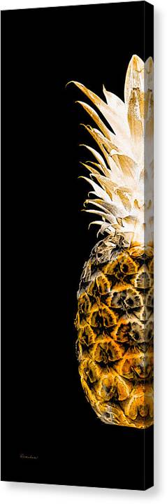 Art Canvas Print featuring the digital art 14OL Artistic Glowing Pineapple Digital Art Orange by Ricardos Creations