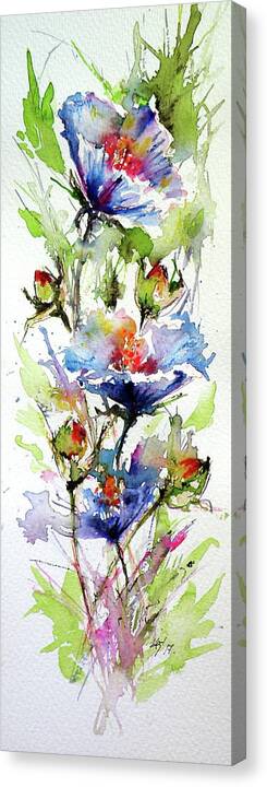 Summer Canvas Print featuring the painting Flowers of summer by Kovacs Anna Brigitta