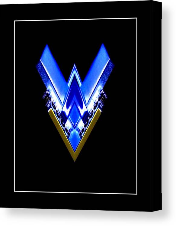 Blue Canvas Print featuring the digital art Blue Arrow by Mary Russell