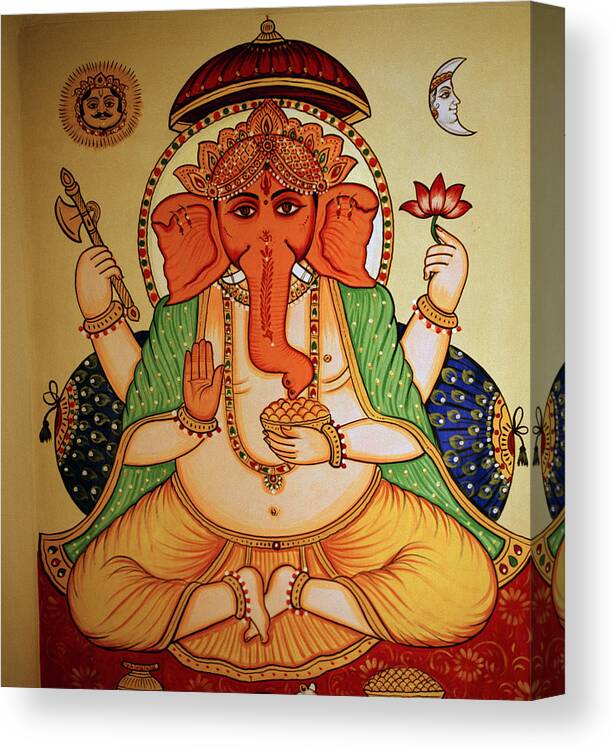 Elephant Canvas Print featuring the photograph Spiritual India With Ganesh by Shaun Higson