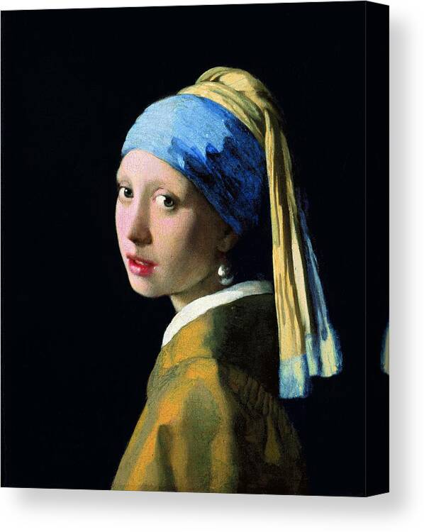 Johannes Vermeer Canvas Print featuring the painting Girl With A Pearl Earring #1 by Jan Vermeer