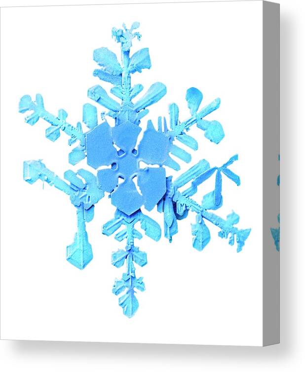 Blue Canvas Print featuring the photograph Snowflake #11 by Ars/us Dept Of Agriculture