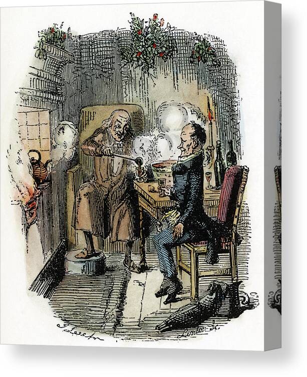 1843 Canvas Print featuring the drawing Dickens Christmas Carol, 1843 #2 by Granger