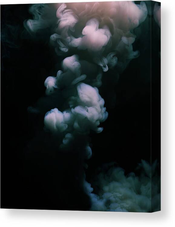 Black Background Canvas Print featuring the photograph Smoke #21 by Henrik Sorensen