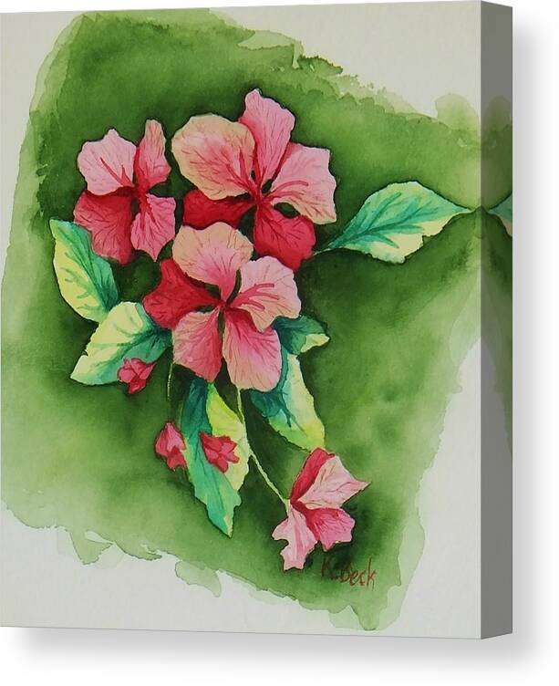 Print Canvas Print featuring the painting Geraniums by Katherine Young-Beck