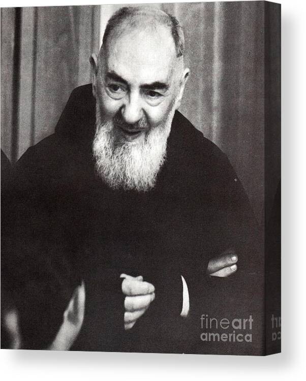 Father Canvas Print featuring the photograph Padre Pio #41 by Archangelus Gallery