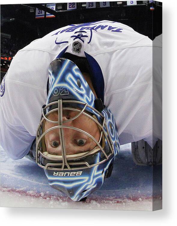 Playoffs Canvas Print featuring the photograph Tampa Bay Lightning V New York #5 by Bruce Bennett