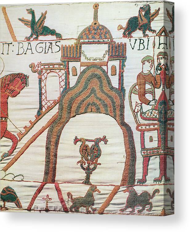 1066 Canvas Print featuring the painting Bayeux Tapestry #8 by Granger