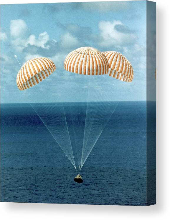 Touchdown Canvas Print featuring the photograph Apollo 14 Water Landing by Nasa/science Photo Library