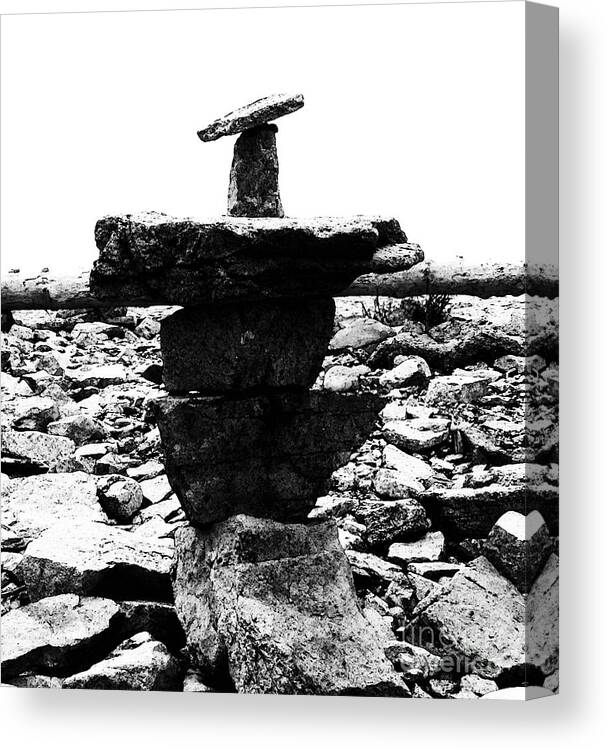Rocks Canvas Print featuring the photograph Balance in Black and White by Patricia Januszkiewicz