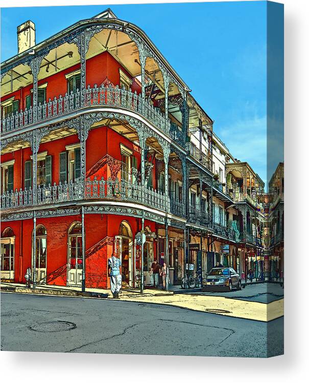 French Quarter Canvas Print featuring the photograph Balconies painted by Steve Harrington