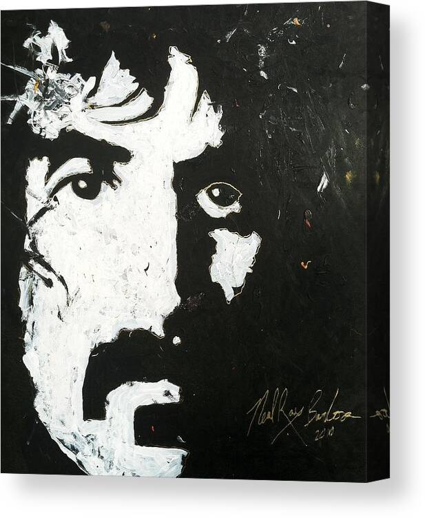 Barbosa Canvas Print featuring the painting Barbosa Paints Zappa by Neal Barbosa