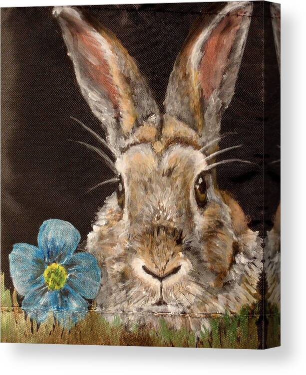 Bunny Closeup Canvas Print featuring the painting Barney by Carol Russell