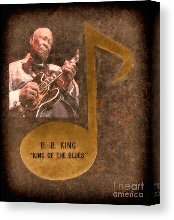 Jazz Canvas Print featuring the photograph BB King Note by Donna Greene