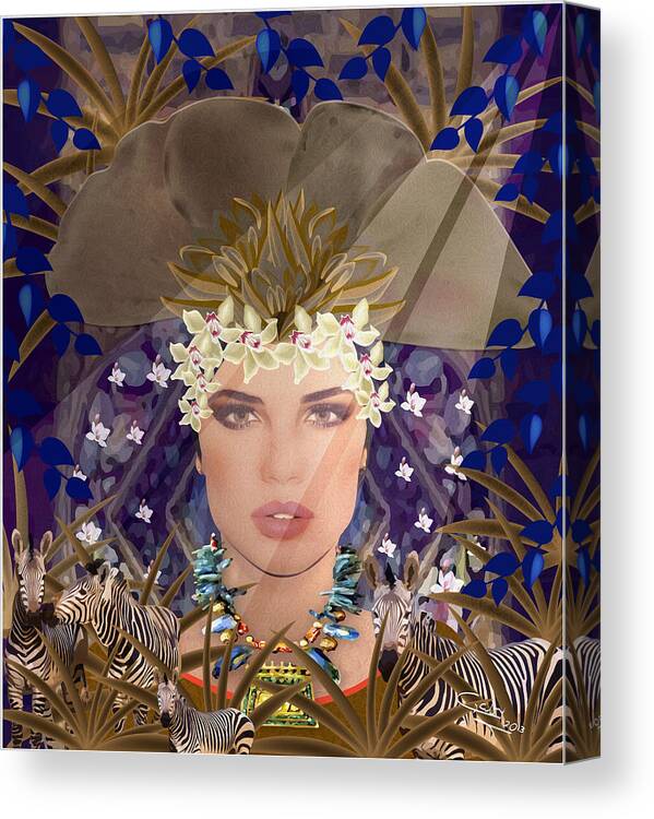 Beauty Canvas Print featuring the mixed media Belleza terrosa by Gabriela Delgado