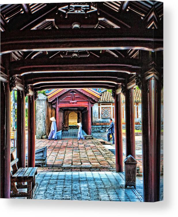  Canvas Print featuring the photograph Big and Small Buddha by Rochelle Berman