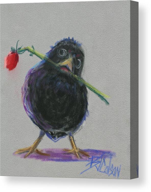 Blackbird Canvas Print featuring the painting Blackbird Love by Billie Colson